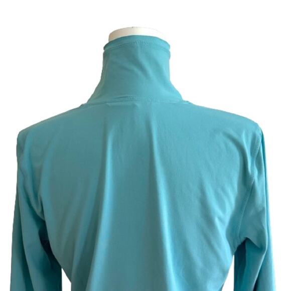 Athleta Light Blue Split Mock Turtleneck Long Sleeve Soft Active Top Large - Picture 10 of 15